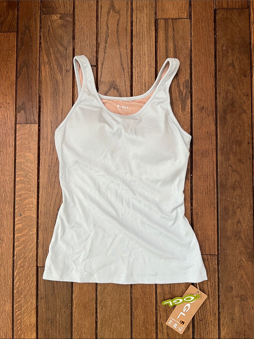OGL Light Blue Brami Built In Bra Scoop Neck Tank Top Size Small NWT